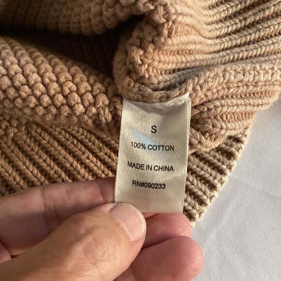 Kendall & Kylie Beige Ribbed Knit Cropped Sweater – Size Small - Picture 6 of 6